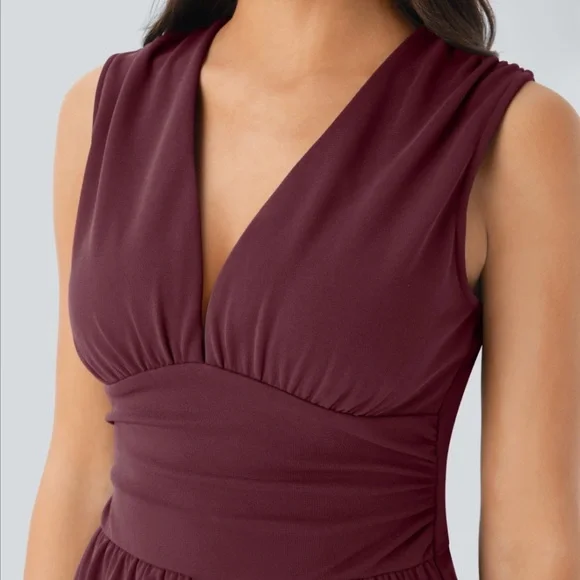 HALARA Burgundy Sleeveless Jumpsuit - Picture 5 of 11
